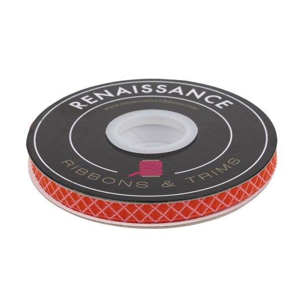 PREORDER - Renaissance Ribbons - True Colors 2025 - On the Grid in Salmon - 3 8  width - By Tula Pink - One Yard on Sale - Image 4