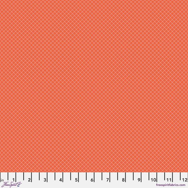 PREORDER - True Colors - On the Grid in Salmon - Tula Pink - PWTP255.SALMON - Half Yard For Sale - Image 2