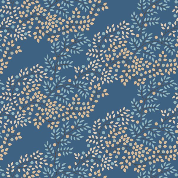 Creating Memories - Summer - Berrytangle in Prussian - Tilda Fabrics - TIL130127 - Half Yard For Cheap