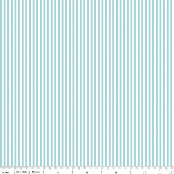 Stripes - 1 8  Stripe in Aqua - The RBD Designers - C495-AQUA - Half Yard Online